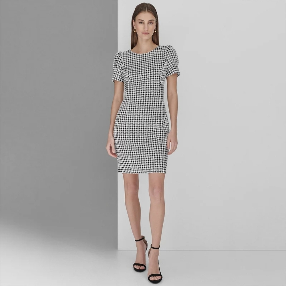 Classic Black and White Checkered Dress